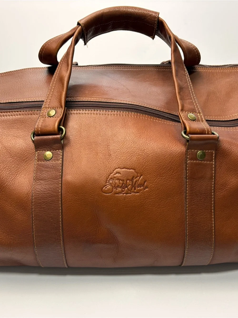 Buffalo David Bitton Cognac Leather Travel Duffel